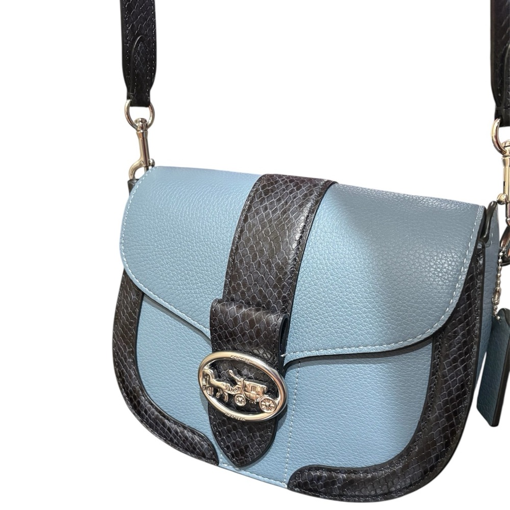 COACH Snake Embossed Georgie Saddle Bag